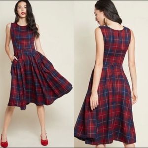 ModCloth X Collectif Plaid Midi Dress